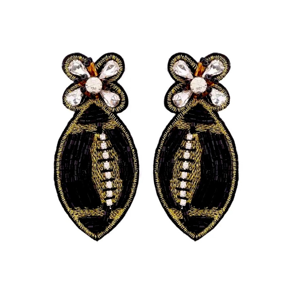 Glam Football Statement Earrings